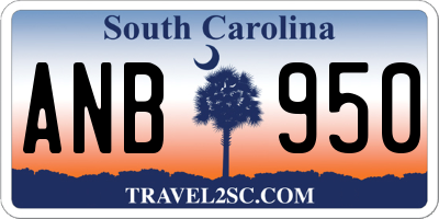 SC license plate ANB950