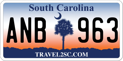 SC license plate ANB963