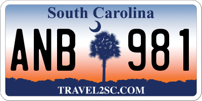SC license plate ANB981