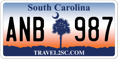 SC license plate ANB987