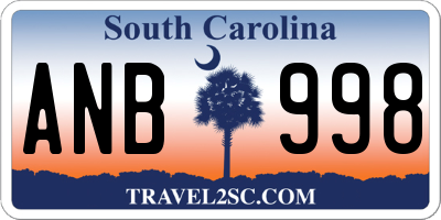 SC license plate ANB998