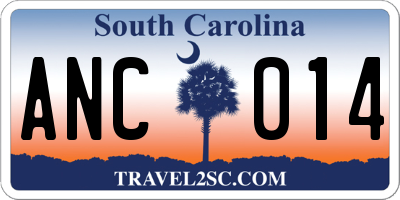 SC license plate ANC014