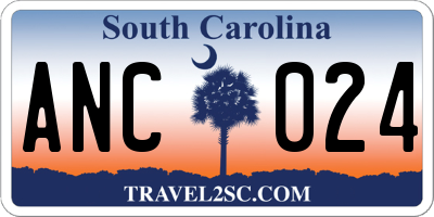 SC license plate ANC024