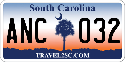 SC license plate ANC032