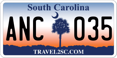 SC license plate ANC035