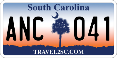 SC license plate ANC041