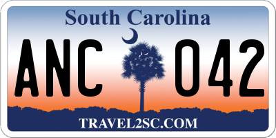 SC license plate ANC042