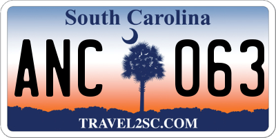 SC license plate ANC063