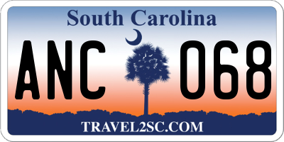 SC license plate ANC068