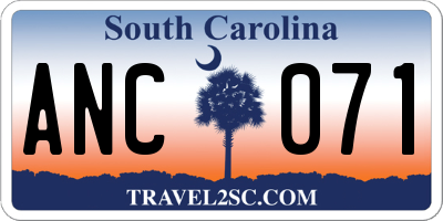 SC license plate ANC071