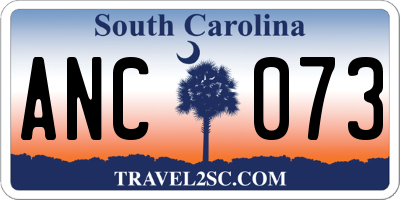 SC license plate ANC073