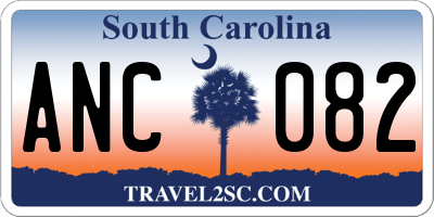 SC license plate ANC082
