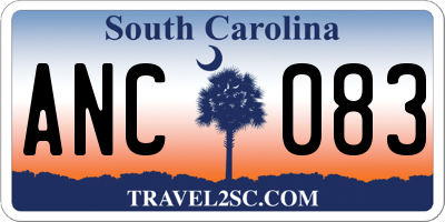 SC license plate ANC083
