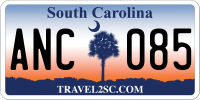 SC license plate ANC085
