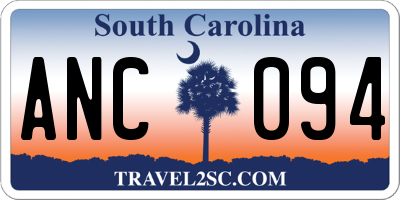SC license plate ANC094