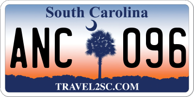 SC license plate ANC096