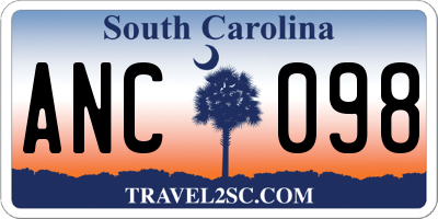 SC license plate ANC098