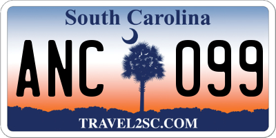SC license plate ANC099