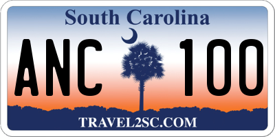 SC license plate ANC100