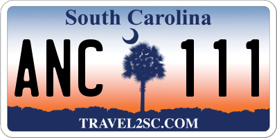 SC license plate ANC111