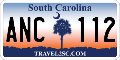 SC license plate ANC112