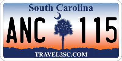 SC license plate ANC115