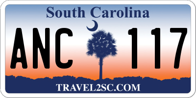 SC license plate ANC117