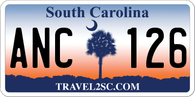 SC license plate ANC126