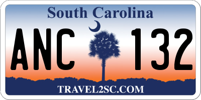 SC license plate ANC132