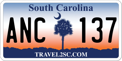 SC license plate ANC137