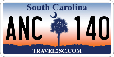 SC license plate ANC140