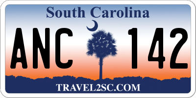 SC license plate ANC142
