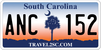 SC license plate ANC152