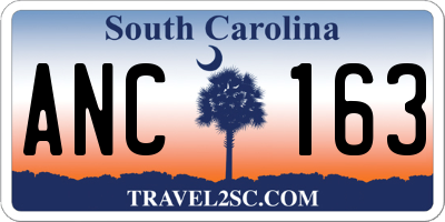 SC license plate ANC163