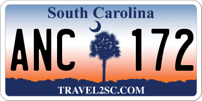 SC license plate ANC172