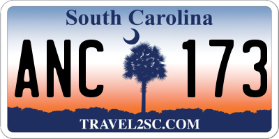 SC license plate ANC173