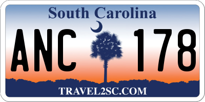 SC license plate ANC178