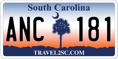SC license plate ANC181