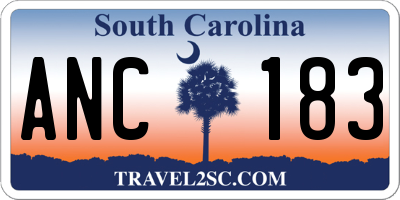 SC license plate ANC183