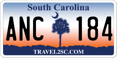 SC license plate ANC184
