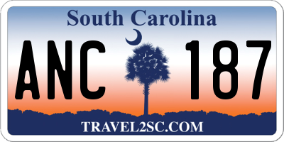 SC license plate ANC187