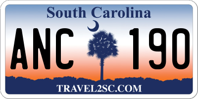 SC license plate ANC190