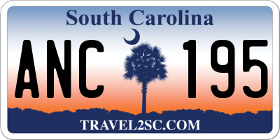 SC license plate ANC195