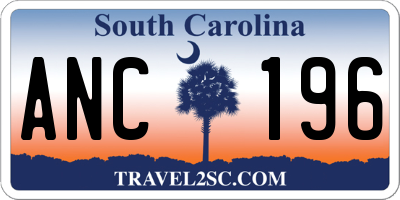 SC license plate ANC196