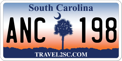 SC license plate ANC198