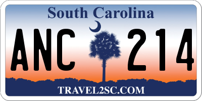 SC license plate ANC214