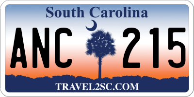 SC license plate ANC215