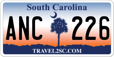 SC license plate ANC226