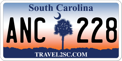 SC license plate ANC228