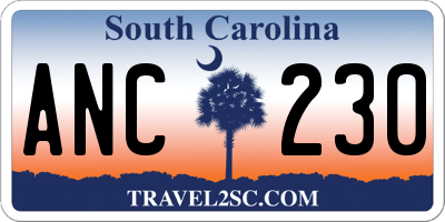 SC license plate ANC230